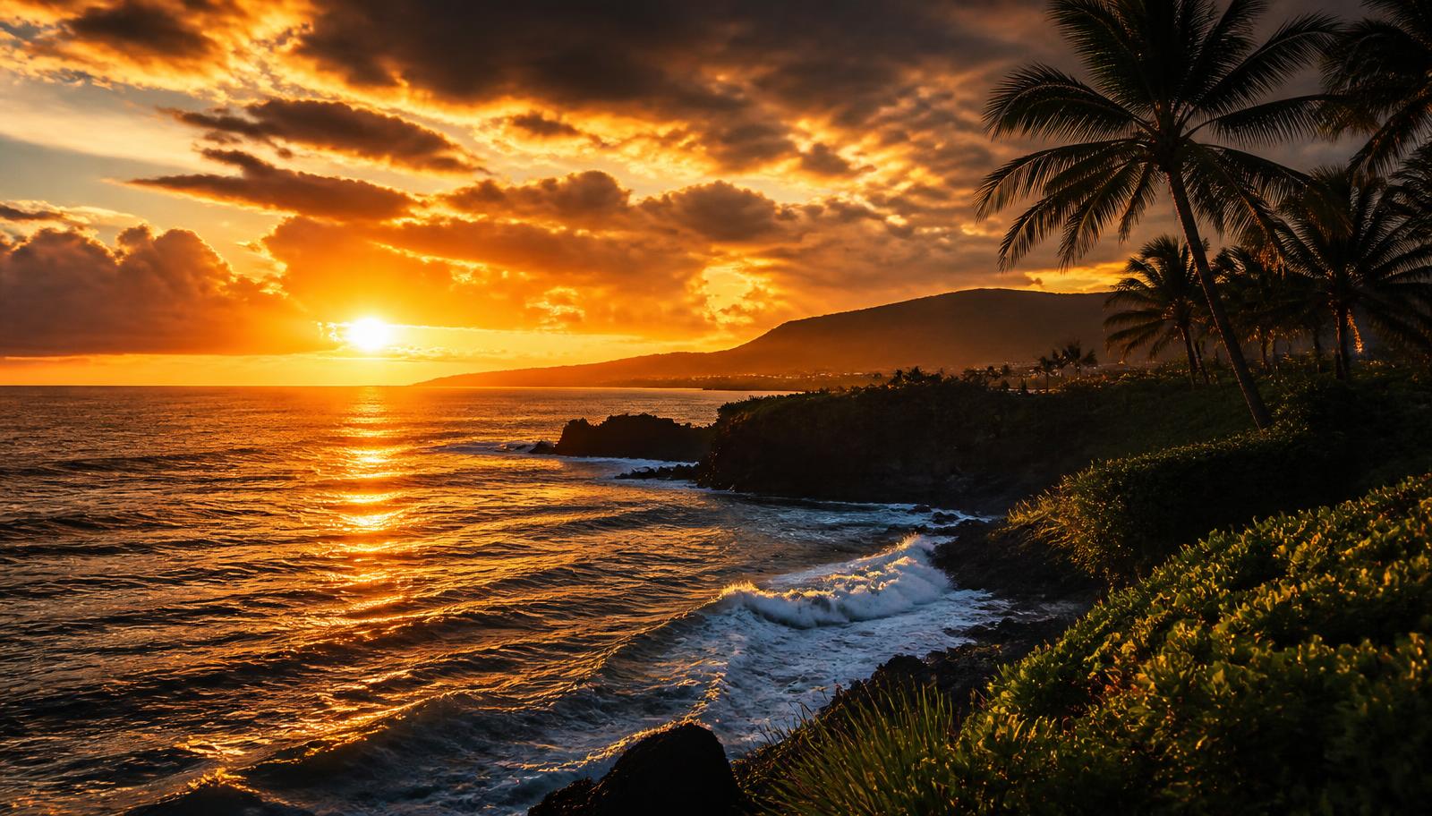 Hawaii ocean sunset